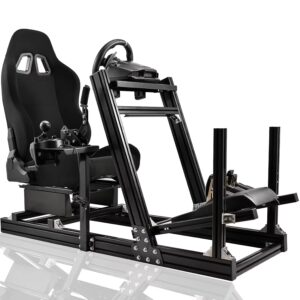 Marada Aluminum Profile Racing Simulator Cockpit with Seat, Unlimited Adjustment, Fit