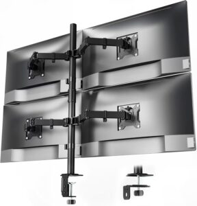 monTEK Quad Monitor Stand Mount, Fully Adjustable Desk Mount