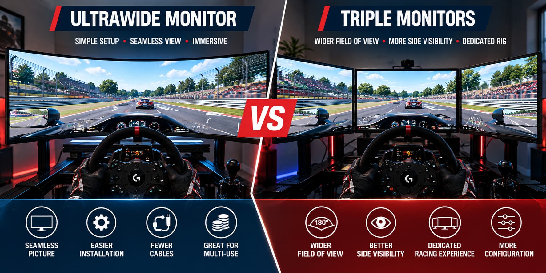 Ultrawide vs Triple Monitors for Sim Racing
